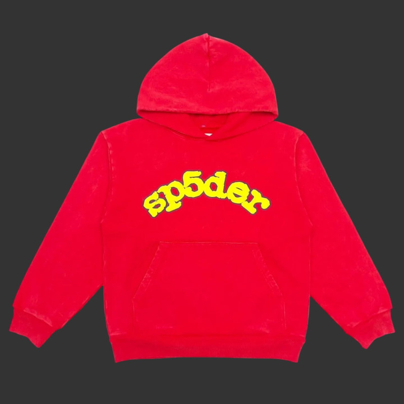 Sp5der OG Red Logo Hoodie
