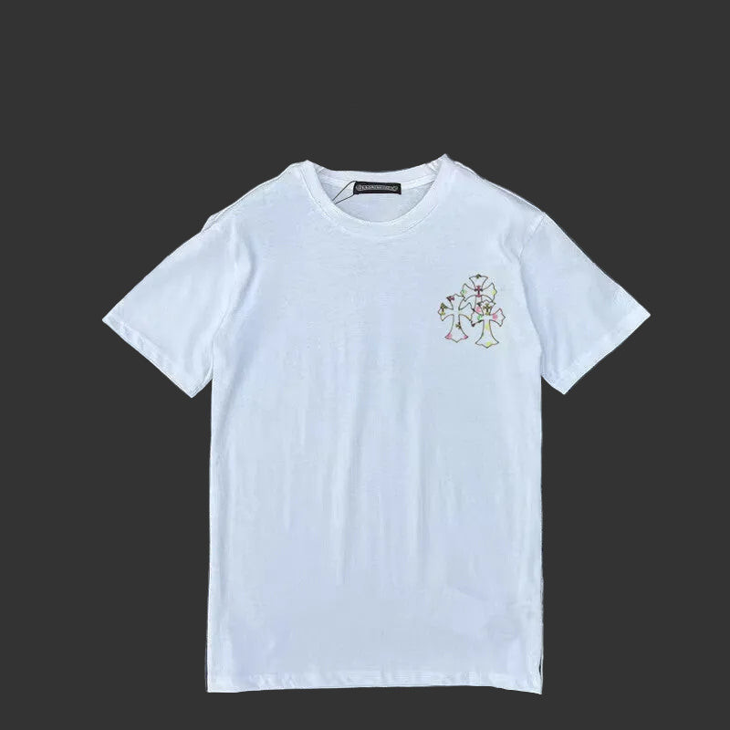 Chrome Hearts Rainbow / Multi Color Cross Pocket Tee