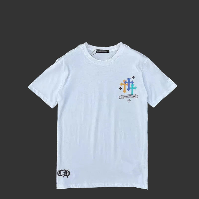 Chrome Hearts Multi Cross Wreath / Cemetery Scroll Tee (White)