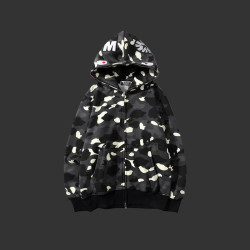 City Camo Shark Full Zip Hoodie Black
