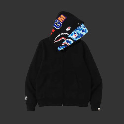 1st Camo Shark Full Zip Hoodie Black/Blue (WGM Patch)