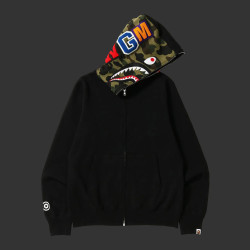 1st Camo Shark Full Zip Hoodie Black (WGM Patch)
