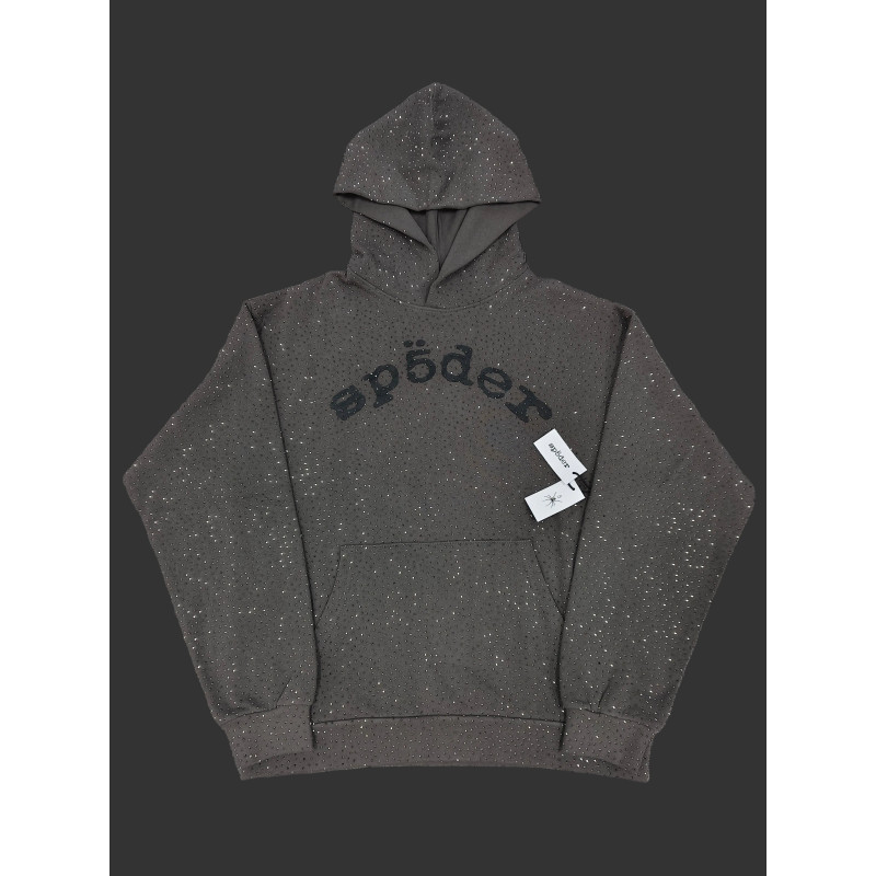 Sp5der Grey And Black VVS Hoodie