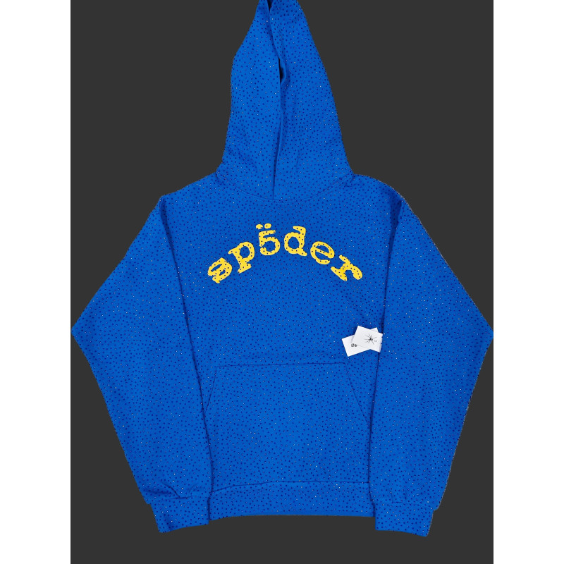 Sp5der Blue And Yellow VVS Hoodie