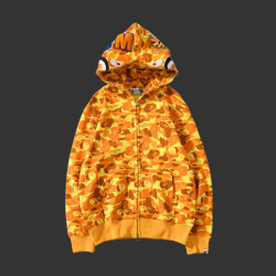 Color Camo Shark Full Zip Hoodie Orange/Yellow