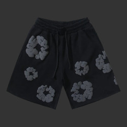Denim Tears Cotton Wreath Sweat Shorts All Black