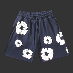Denim Tears Cotton Wreath Sweat Shorts Navy Blue