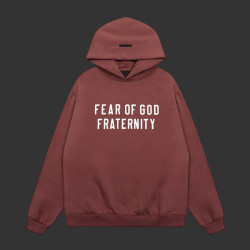 Fear of God Essentials Fraternity Heavy Fleece Hoodie 'Crimson'