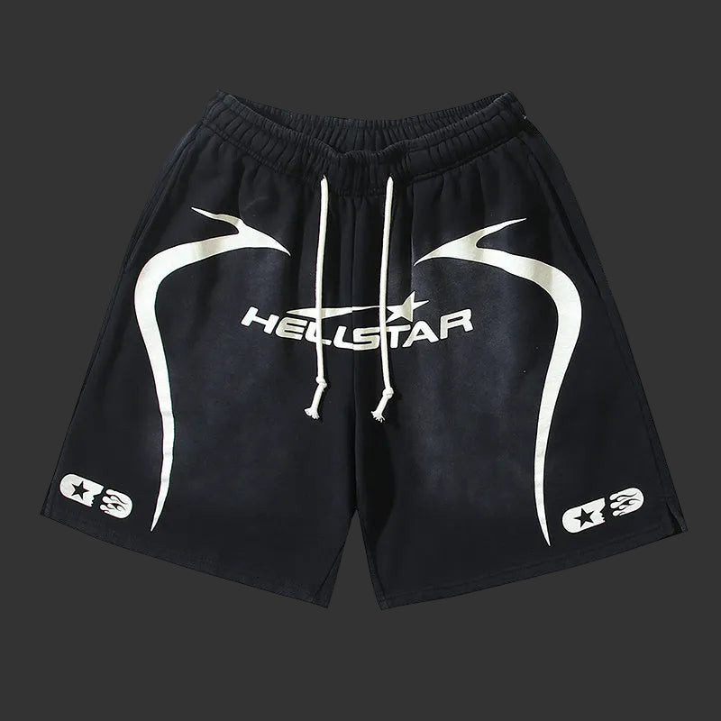 Hellstar 'Sports' Flying Star Fleece Shorts Black