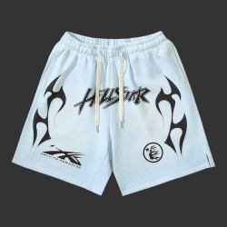 Hellstar 'Path to Paradise' Fleece Shorts Baby Blue
