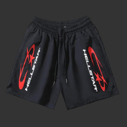 Hellstar Racing Nylon Track Shorts Black And Red